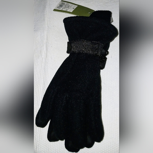 Men's GoodFellow Handwear Fleece Pieced Gloves - Black Sz M - Picture 2 of 2